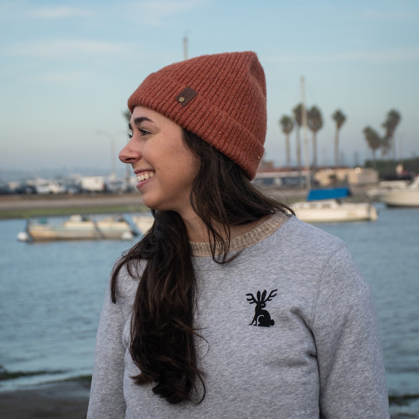 salmon beanie