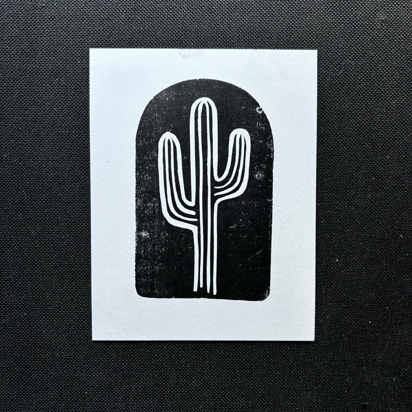 Cactus flat card - black