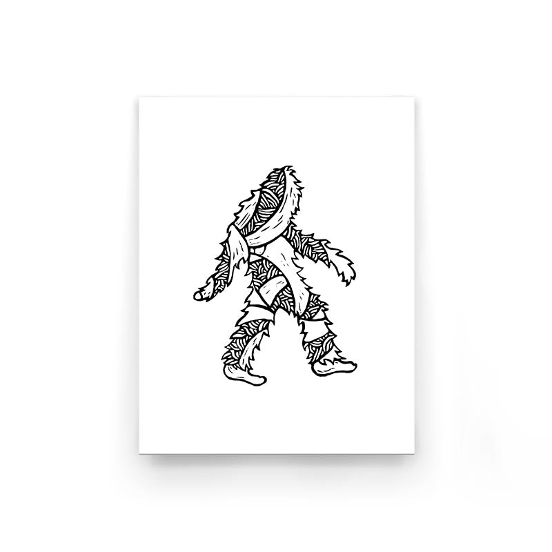 Baby squatch 8.5x11 print on white