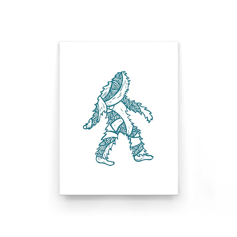 Baby squatch 8.5x11 print on white