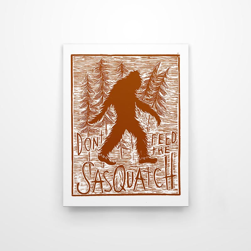 Sasquatch 8.5x11 print on white