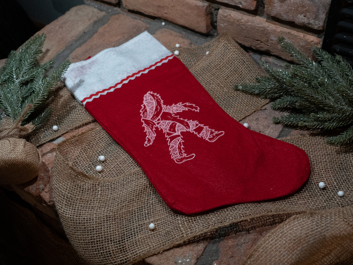 Baby squatch stocking (right)