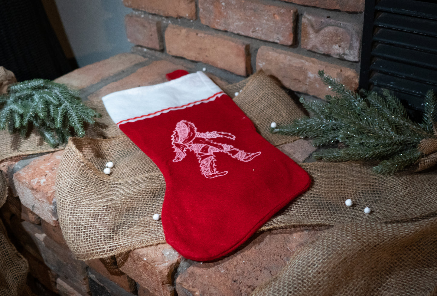 Baby squatch stocking (left)