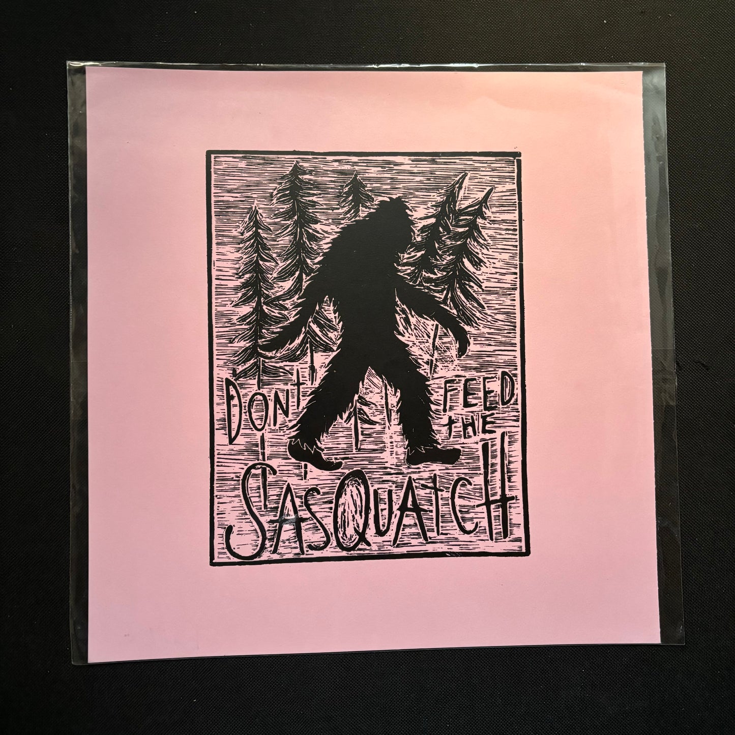 Don’t feed the Sasquatch 12x12 print - pink