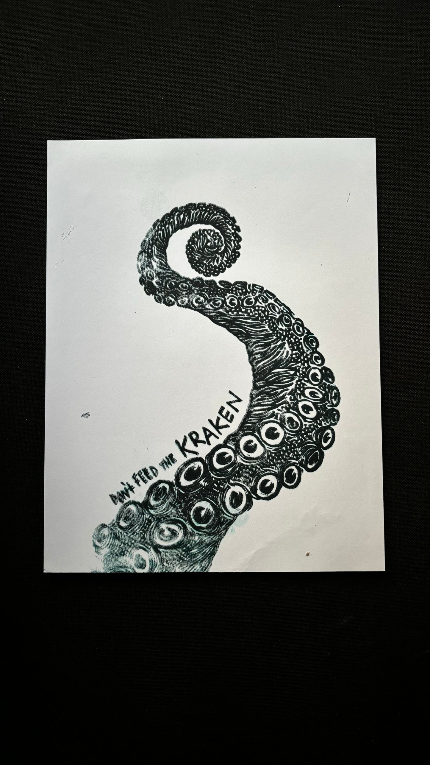 Don’t feed the kraken 8.5x11 print - (misprint)