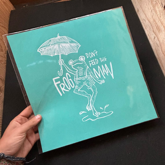 Don’t feed the Frogman 12x12 print - blue