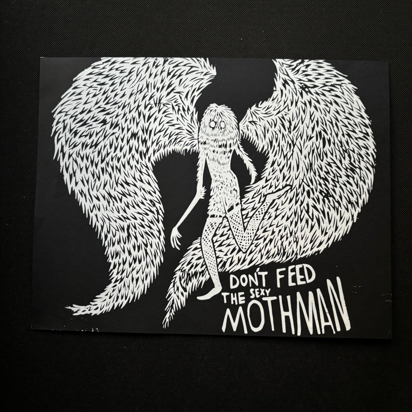 Don’t feed the sexy mothman 8.5x11 print