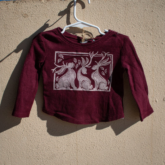 12-18M - Jackalope long sleeves (stain)