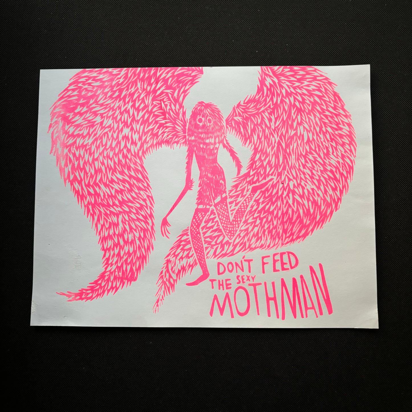 Don’t feed the sexy mothman 8.5x11 print - pink