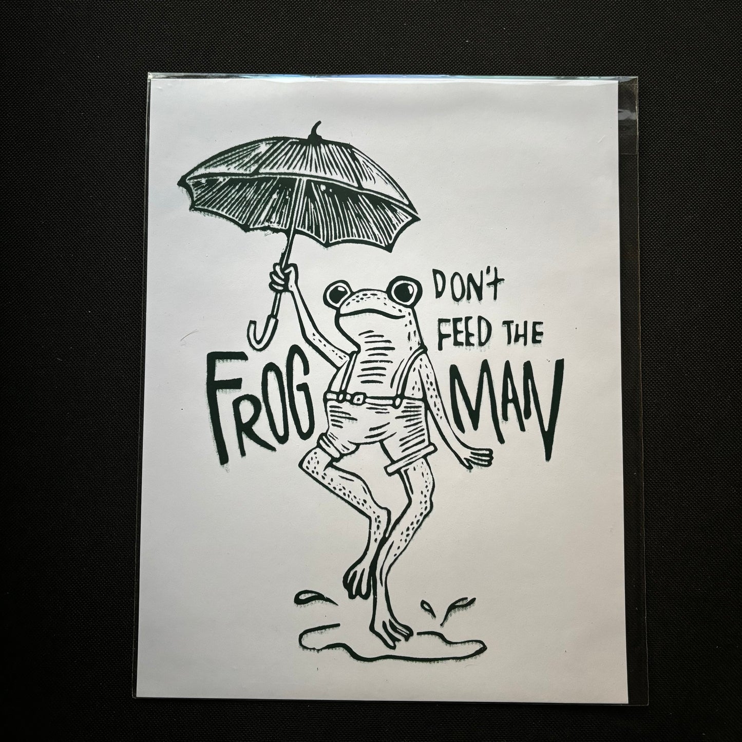 Don’t feed the frogman 8.5x11 print - dark green