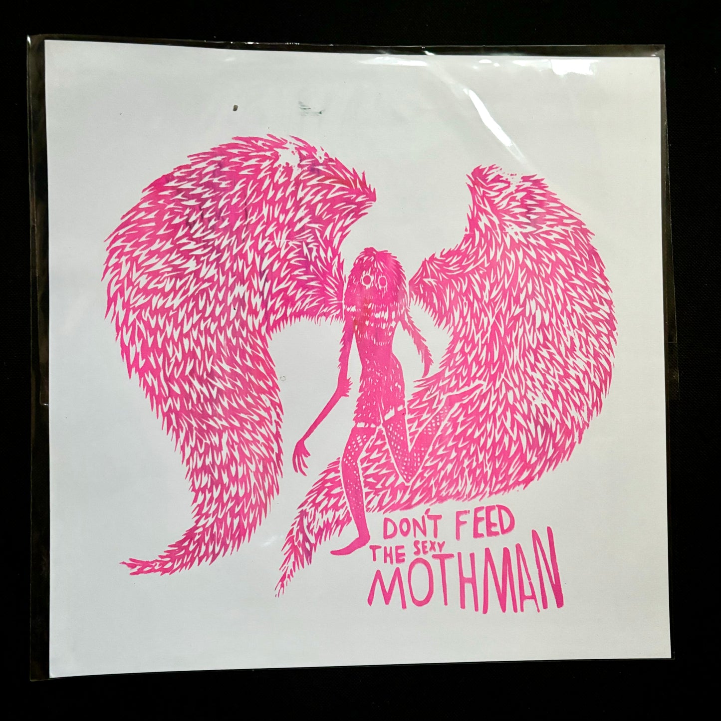 Don’t feed the sexy Mothman print 12x12 - pinks