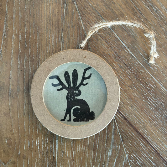 Jackalope print ornament