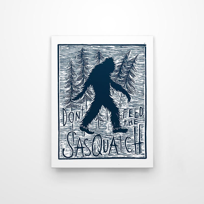 Sasquatch 8.5x11 print on white