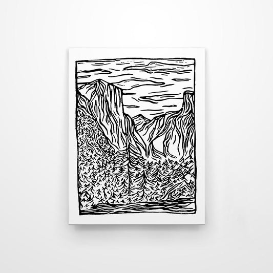 Yosemite 8.5x11 print on white